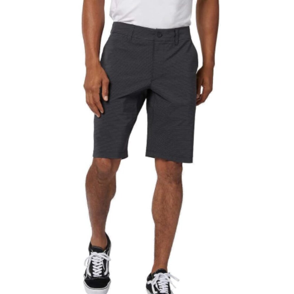Hang Ten Men’s Hybrid Golf Shorts Gray Black Stripe 38 NWT